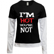 Комбінований лонгслів I`m hot you are not